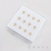 MULTI CZ CROSS CRUCIFIX  316L SURGICAL STEEL L-SHAPE NOSE BOX
